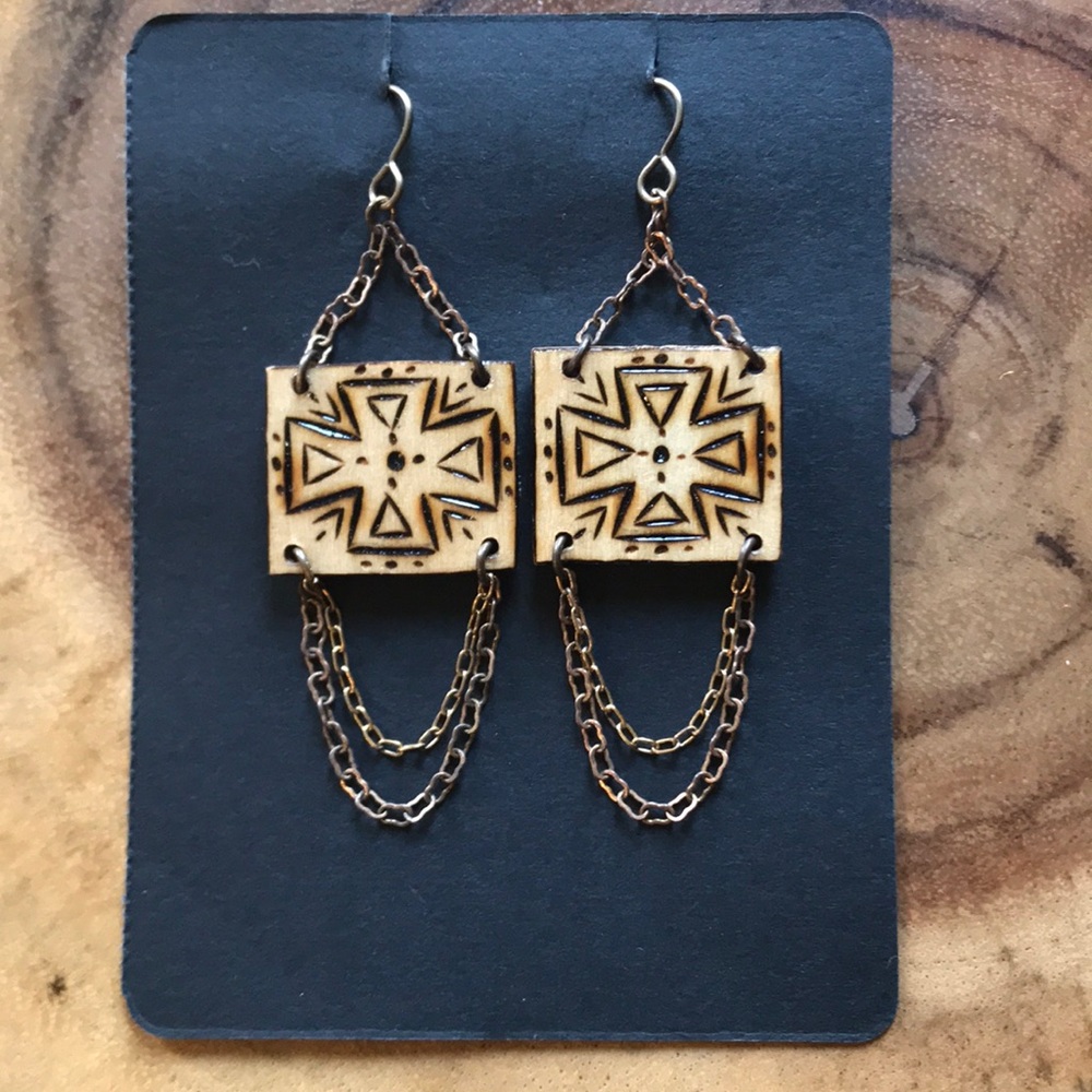 Wood earrings